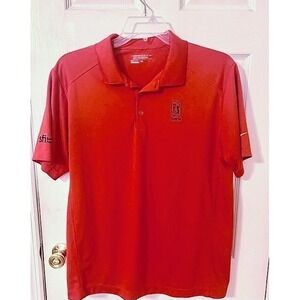Nike Mens Nike Golf Polo Shirt Red Short Sleeve Dri-Fit Red Logo Pullover L
